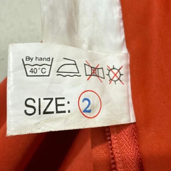 Women's Vintage Long Formal Dress Orange Size 2 Halter Neck Sleeveless Beaded - Picture 8 of 16